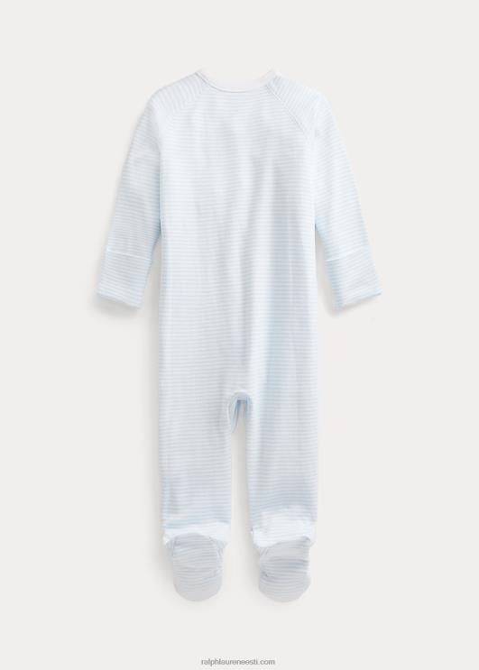 Ralph Lauren beebi triibuline puuvillase jalaga kombinesoon PR0V7716 berüll sinine/valge