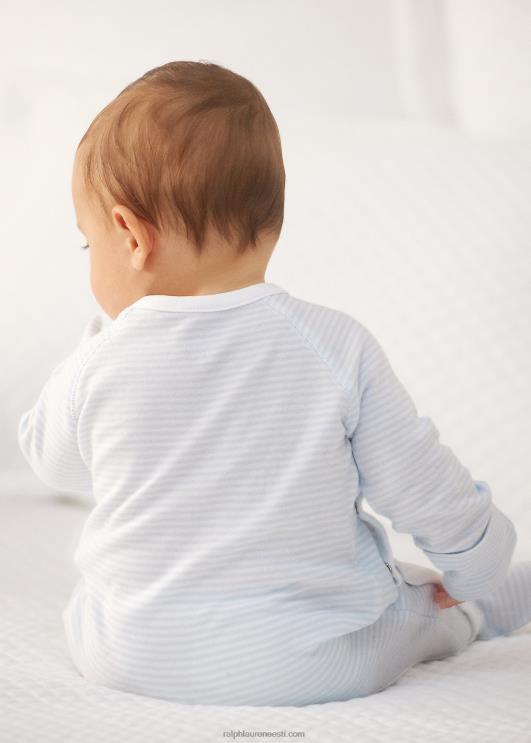 Ralph Lauren beebi triibuline puuvillase jalaga kombinesoon PR0V7716 berüll sinine/valge