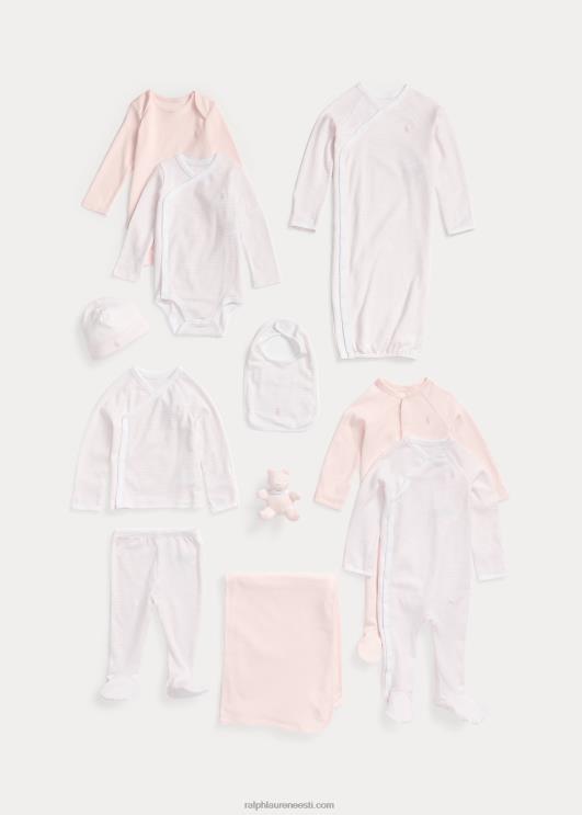 Ralph Lauren beebi 11-osaline orgaanilisest puuvillast kinkekomplekt PR0V7816 õrnroosa multi