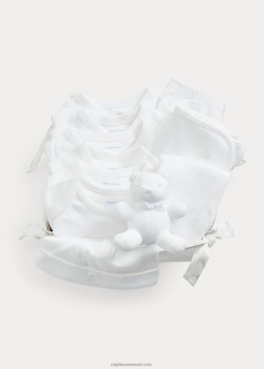 Ralph Lauren beebi 12-osaline puuvillane kinkekomplekt PR0V8215 valge multi