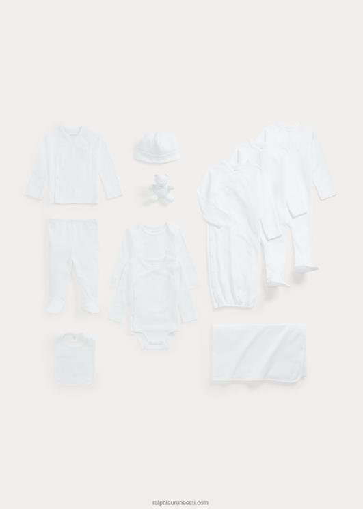 Ralph Lauren beebi 12-osaline puuvillane kinkekomplekt PR0V8215 valge multi