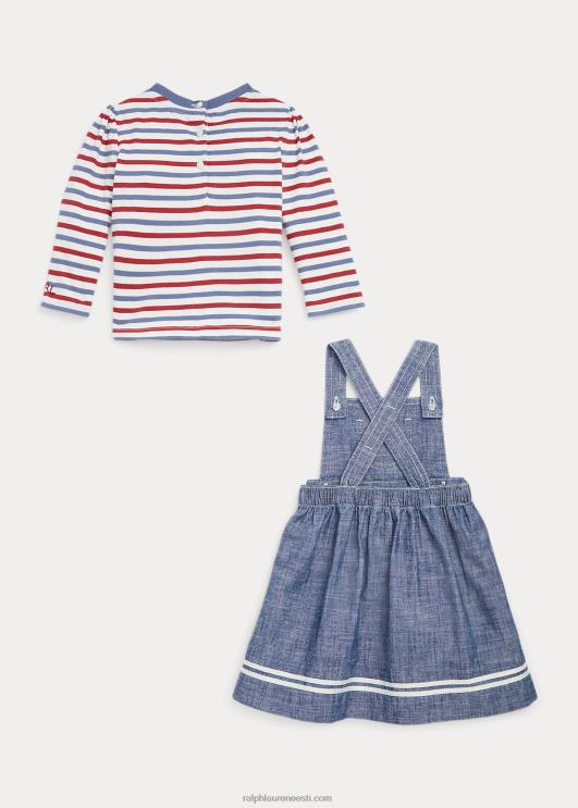 Ralph Lauren beebi jersey tee & chambray kleidi komplekt PR0V8212 tume indigo pesu