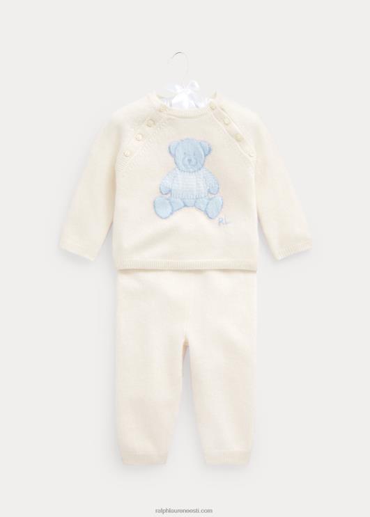Ralph Lauren beebi kašmiirist sviitri ja pükste komplekt PR0V7800 helesinine