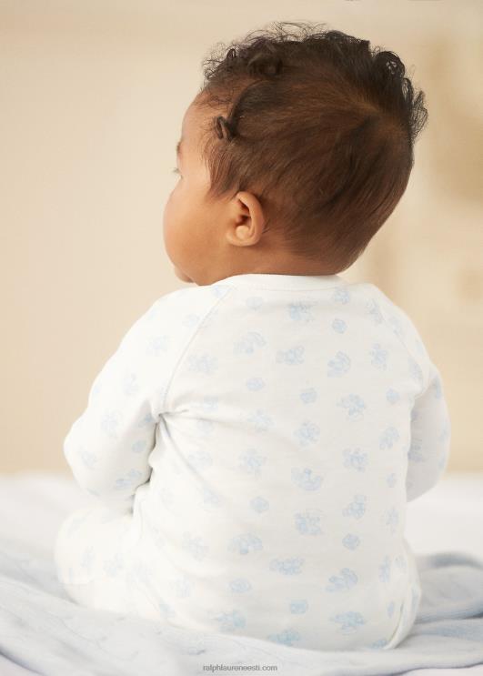 Ralph Lauren beebi karu mustriga puuvillane topp ja pükste komplekt PR0V7796 sinine multi