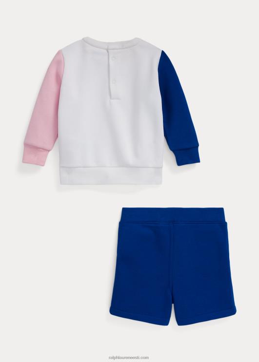 Ralph Lauren beebi polo karu fliisist dressipluus ja lühike komplekt PR0V7766 valge multi