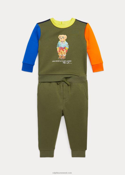 Ralph Lauren beebi polo karu fliisist dressipluus ja pükste komplekt PR0V8207 ristlus merevägi/tume salvei