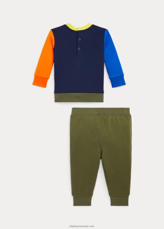 Ralph Lauren beebi polo karu fliisist dressipluus ja pükste komplekt PR0V8207 ristlus merevägi/tume salvei