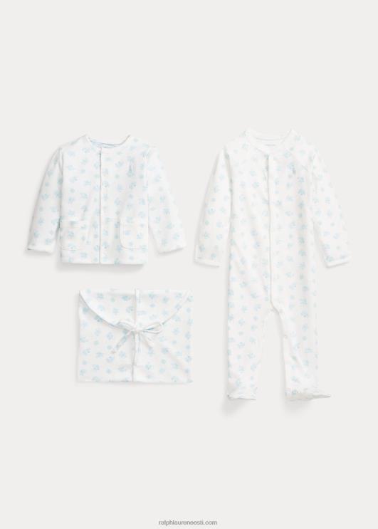 Ralph Lauren beebi puuvillane 3-osaline kinkekomplekt PR0V7824 berüll sinine multi