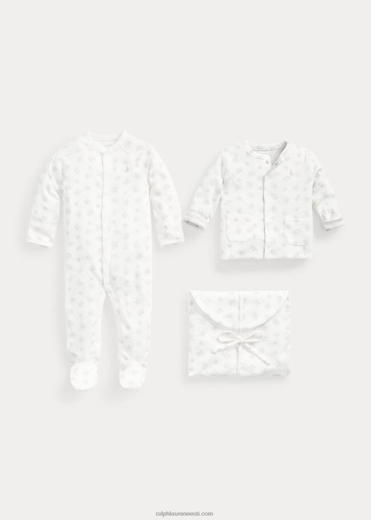 Ralph Lauren beebi puuvillane 3-osaline kinkekomplekt PR0V7834 kvartskanarbiku multi