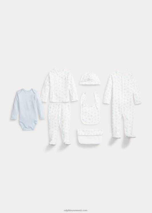 Ralph Lauren beebi puuvillane 7-osaline kinkekomplekt PR0V7814 berüll sinine multi