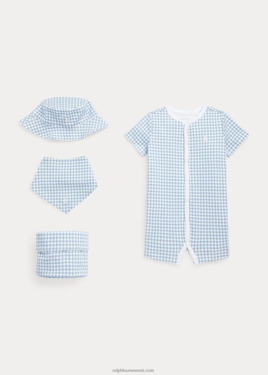 Ralph Lauren beebi puuvillane interlock 4-osaline kinkekomplekt PR0V7832 sinine hõlmik