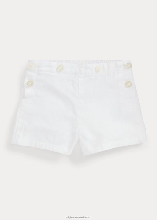 Ralph Lauren beebi trikootops ja linane lühike komplekt PR0V8192 mereväe/valge