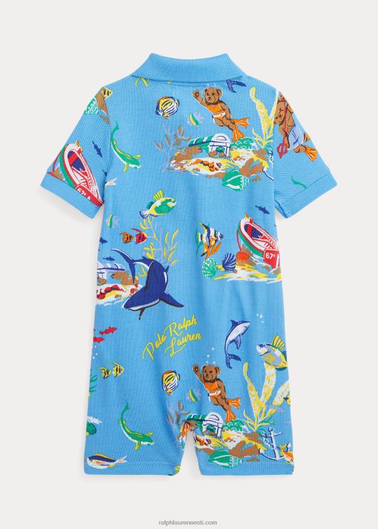 Ralph Lauren beebi polo karu puuvillane võrk polo shortall PR0V7664 bearwaii sinine