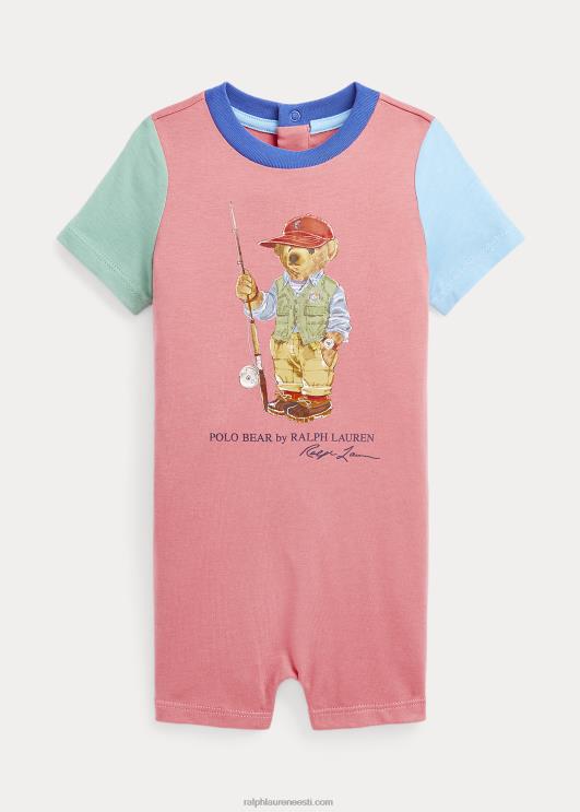 Ralph Lauren beebi polo karu värviblokeeritud puuvillane shortall PR0V10019 kõrberoosi multi