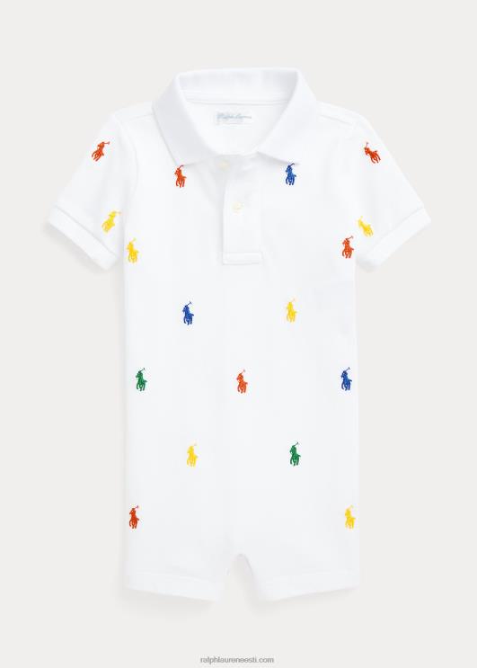 Ralph Lauren beebi polo poni puuvillane võrk polo shortall PR0V8142 valge