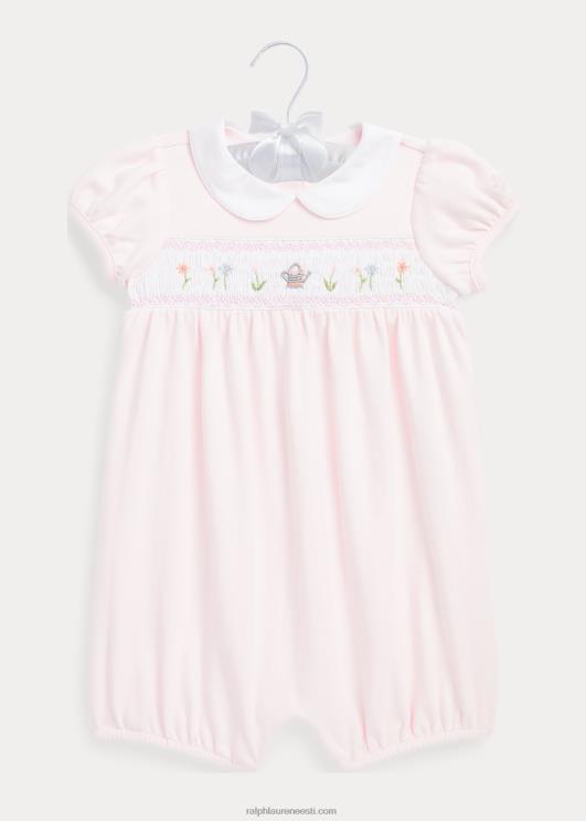 Ralph Lauren beebi smocked puuvillamull shortall PR0V7686 õrn roosa