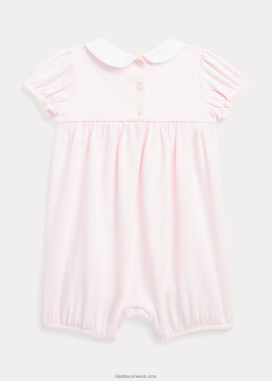 Ralph Lauren beebi smocked puuvillamull shortall PR0V7686 õrn roosa