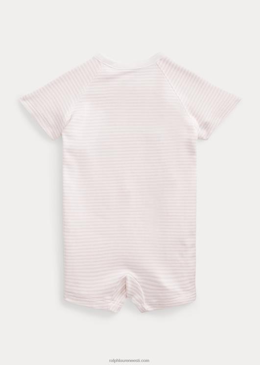 Ralph Lauren beebi triibuline orgaaniline puuvill PR0V7673 õrn roosa/valge