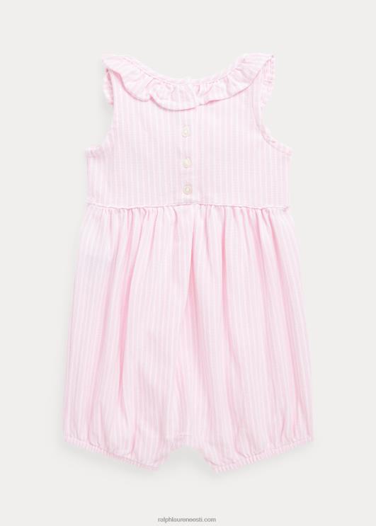 Ralph Lauren beebi triibuline volangidega võrkmull shortall PR0V7679 karmel roosa multi