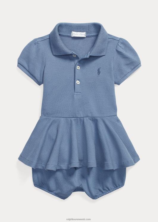Ralph Lauren beebi venivast võrgust peplum polo shortall PR0V8138 kapri sinine