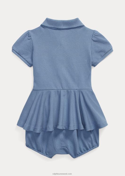 Ralph Lauren beebi venivast võrgust peplum polo shortall PR0V8138 kapri sinine