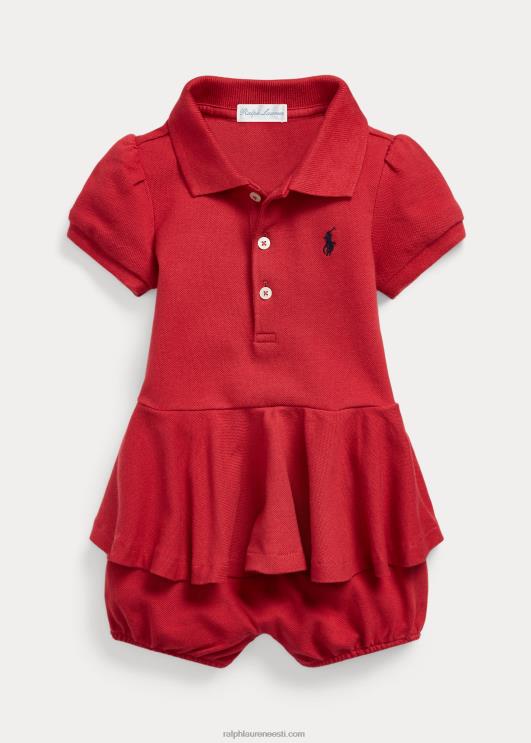 Ralph Lauren beebi venivast võrgust peplum polo shortall PR0V8139 tšillipipar