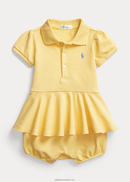 Ralph Lauren beebi venivast võrgust peplum polo shortall PR0V8140 maisi kollane
