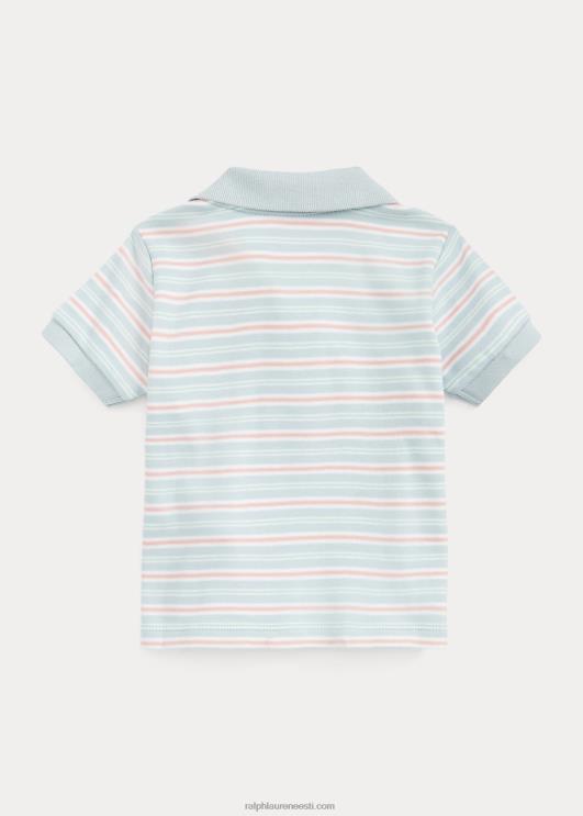 Ralph Lauren beebi triibuline pehme puuvillane polosärk PR0V7894 alpi sinine multi
