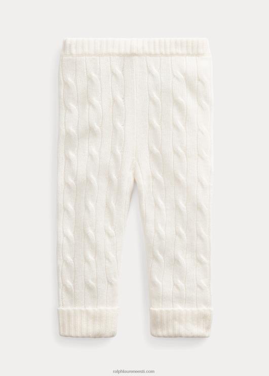 Ralph Lauren beebi kaabliga kootud kašmiirpüksid PR0V8296 soe valge