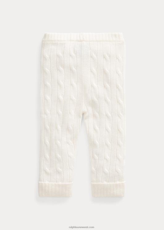 Ralph Lauren beebi kaabliga kootud kašmiirpüksid PR0V8296 soe valge