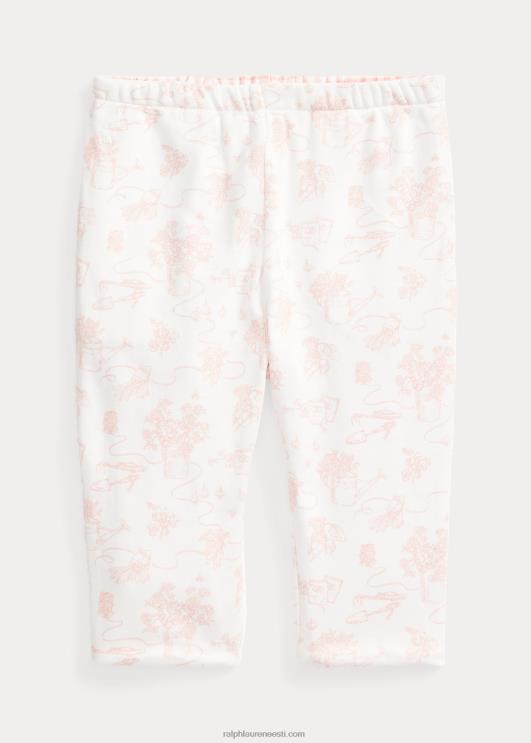 Ralph Lauren beebi ümberpööratavad hõlmikpuuvillased interlock püksid PR0V7972 roosa hõlmik/aiakäimla