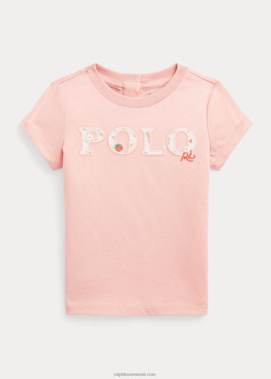 Ralph Lauren beebi lillelise logoga puuvillane trikoosärk PR0V7883 adirondack roos