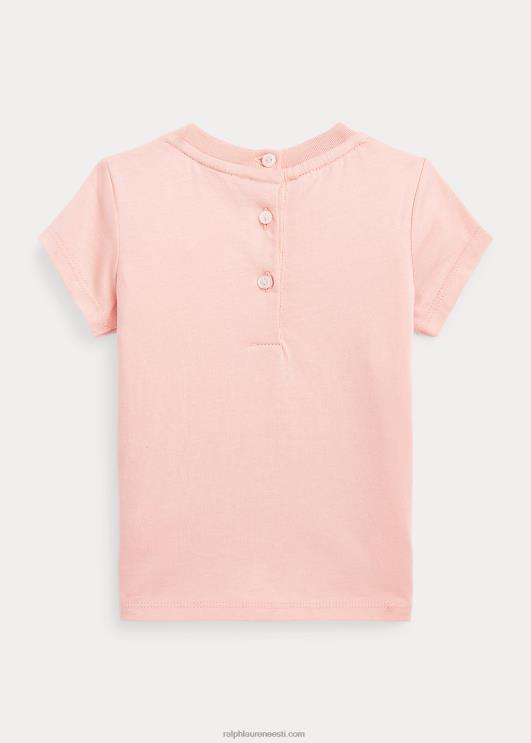 Ralph Lauren beebi lillelise logoga puuvillane trikoosärk PR0V7883 adirondack roos