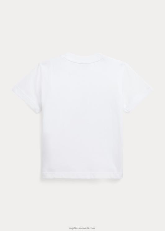 Ralph Lauren beebi lipsuvärviga suur poni puuvillane trikoo särk PR0V8260 valge