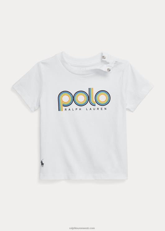 Ralph Lauren beebi logoga puuvillane trikoosärk PR0V7881 valge