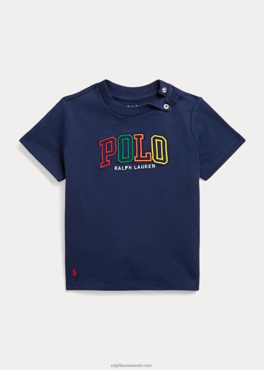 Ralph Lauren beebi logoga puuvillane trikoosärk PR0V8256 kruiisilaevastik