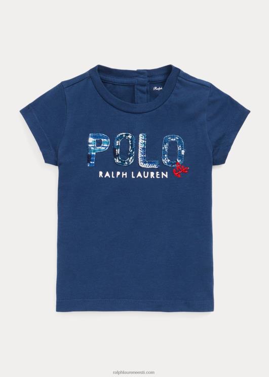 Ralph Lauren beebi logoga puuvillane trikoosärk PR0V8263 rustikaalne merevägi