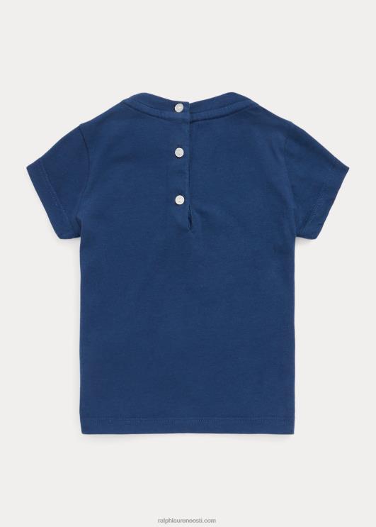 Ralph Lauren beebi logoga puuvillane trikoosärk PR0V8263 rustikaalne merevägi