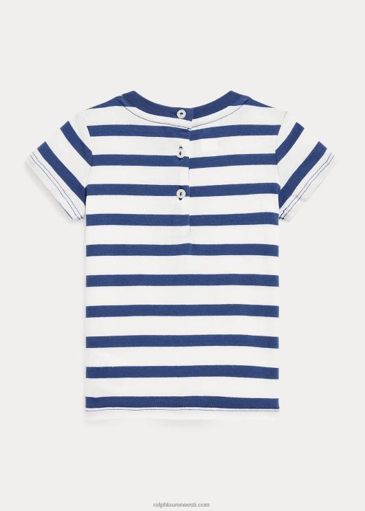 Ralph Lauren beebi polo karu triibuline puuvillane t-särk PR0V8251 Deckwash valge/night Navy