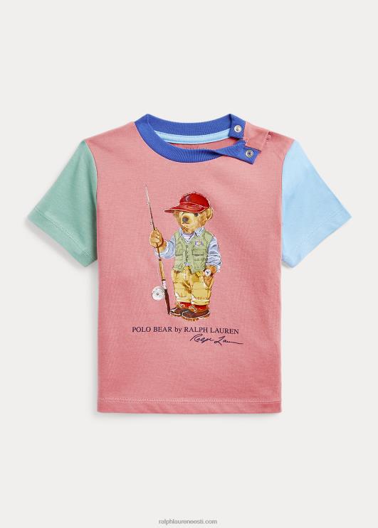 Ralph Lauren beebi polo karu värviplokiga puuvillane t-särk PR0V7872 kõrberoosi multi