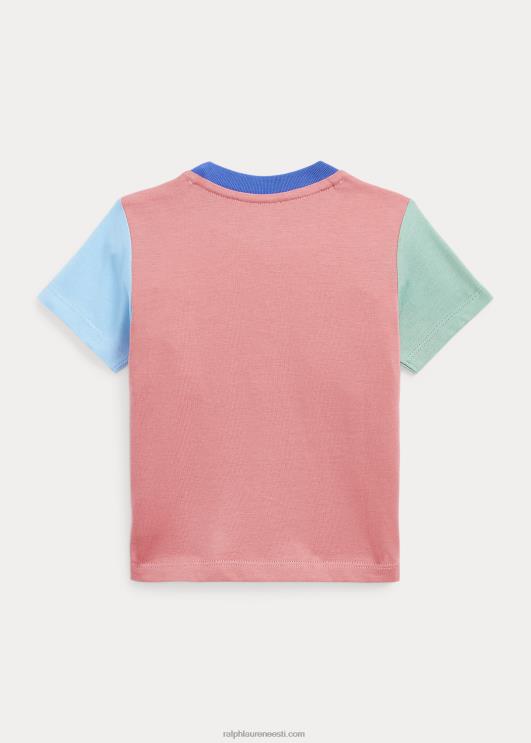 Ralph Lauren beebi polo karu värviplokiga puuvillane t-särk PR0V7872 kõrberoosi multi