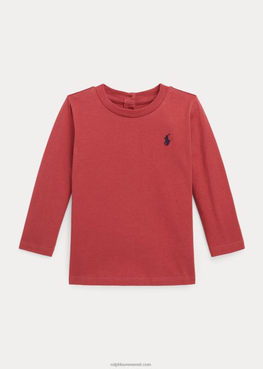 Ralph Lauren beebi puuvillane jersey pikkade varrukatega t-särk PR0V8276 tšillipipar