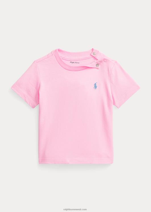 Ralph Lauren beebi puuvillast jersey crewneck t-särk PR0V8265 karmeli roosa