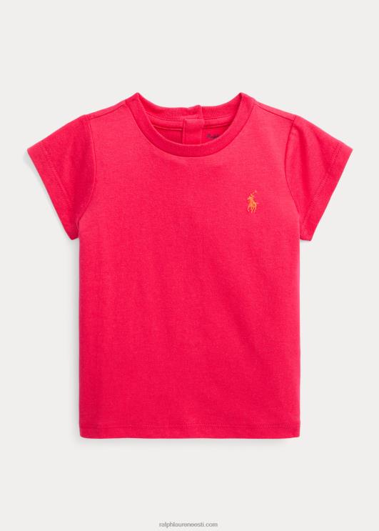 Ralph Lauren beebi puuvillast jersey crewneck t-särk PR0V8270 särtsakas roosa