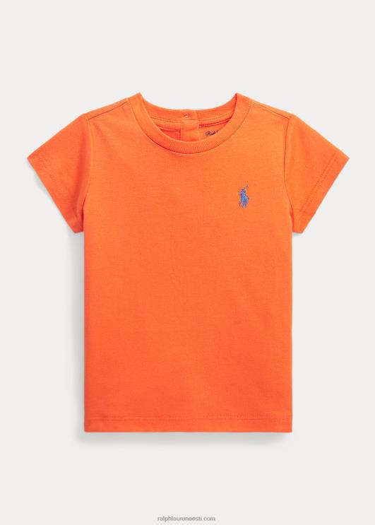 Ralph Lauren beebi puuvillast jersey crewneck t-särk PR0V8271 võib oranž