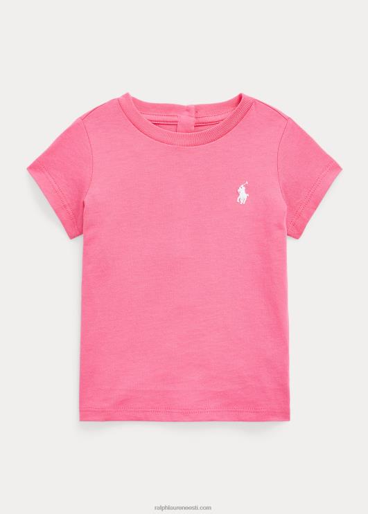 Ralph Lauren beebi puuvillast jersey crewneck t-särk PR0V8273 kõrberoosa
