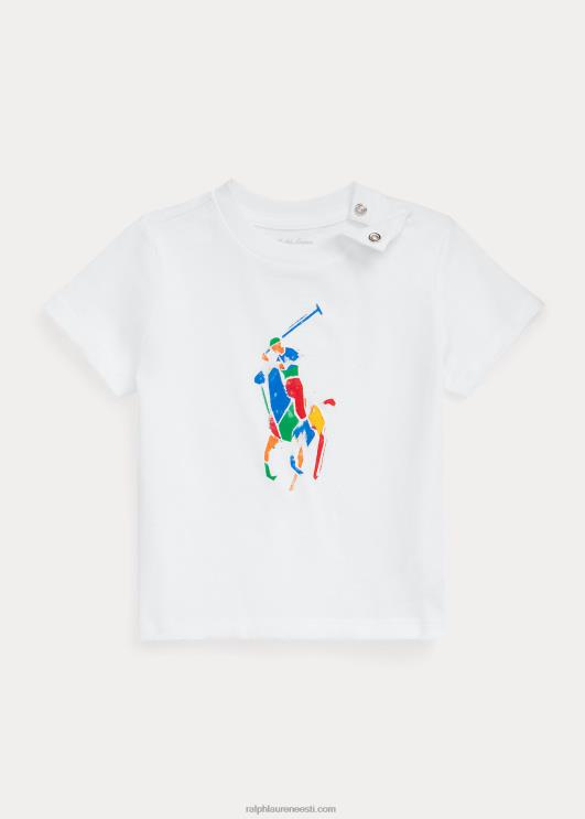 Ralph Lauren beebi suur poni puuvillane trikoo särk PR0V8259 valge