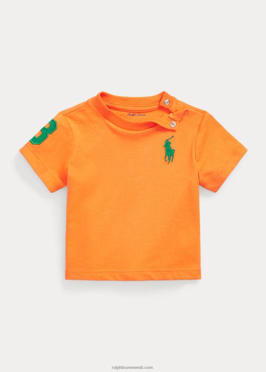 Ralph Lauren beebi suur poni puuvillane trikoo särk PR0V8267 optiline oranž/vars