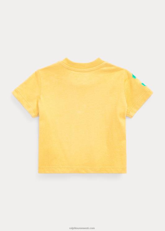 Ralph Lauren beebi suur poni puuvillane trikoo särk PR0V8268 signaal kollane/vars