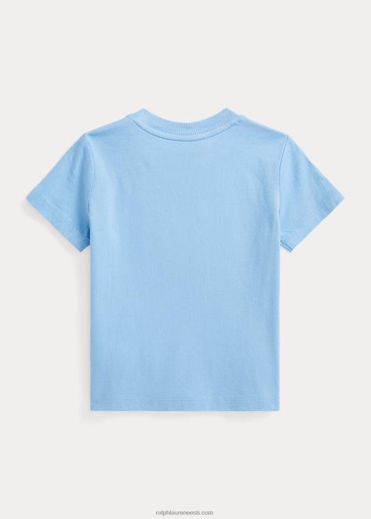 Ralph Lauren beebi suure poni logoga puuvillane trikoosärk PR0V7880 pulber sinine